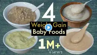 4 Baby foods |Weightgain Food For 6-12 month Babies | Potato Egg Puree /Dates Nuts /AppleBanana