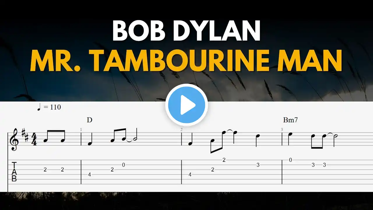 Mr. Tambourine Man - Bob Dylan | Easy Fingerstyle Guitar TAB