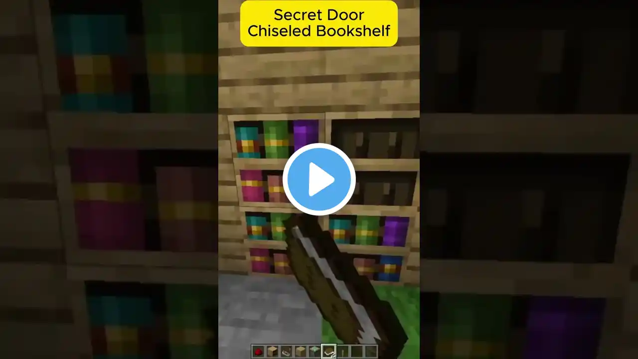 EASY Chiseled Bookshelf Secret Door in Minecraft 1.21  #minecraft #gaming #games #shorts #tutorial