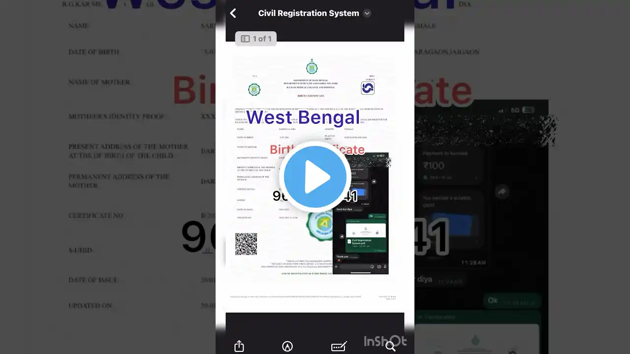 West bengal birth certificate online apply |west bengal birth certificate download #birthcertificate