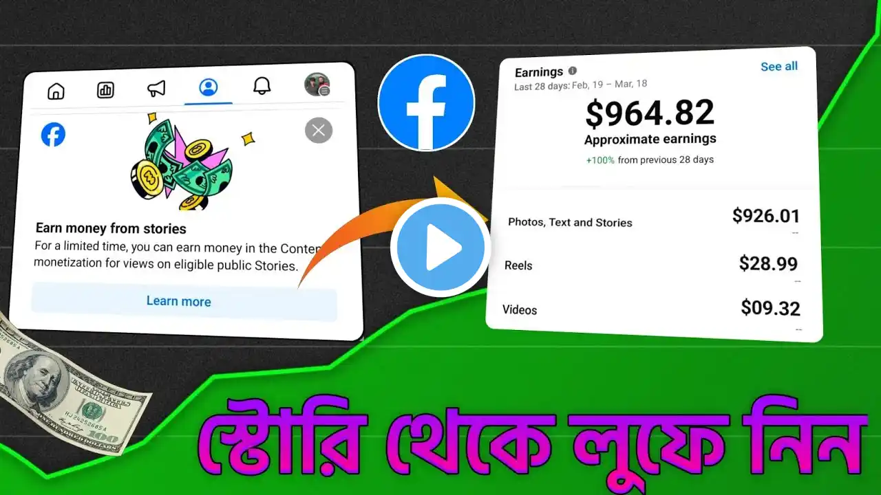 ফেইসবুক স্টোরি থেকে লুফে নিন || Facebook content monetization setup 2025 | Facebook monetization