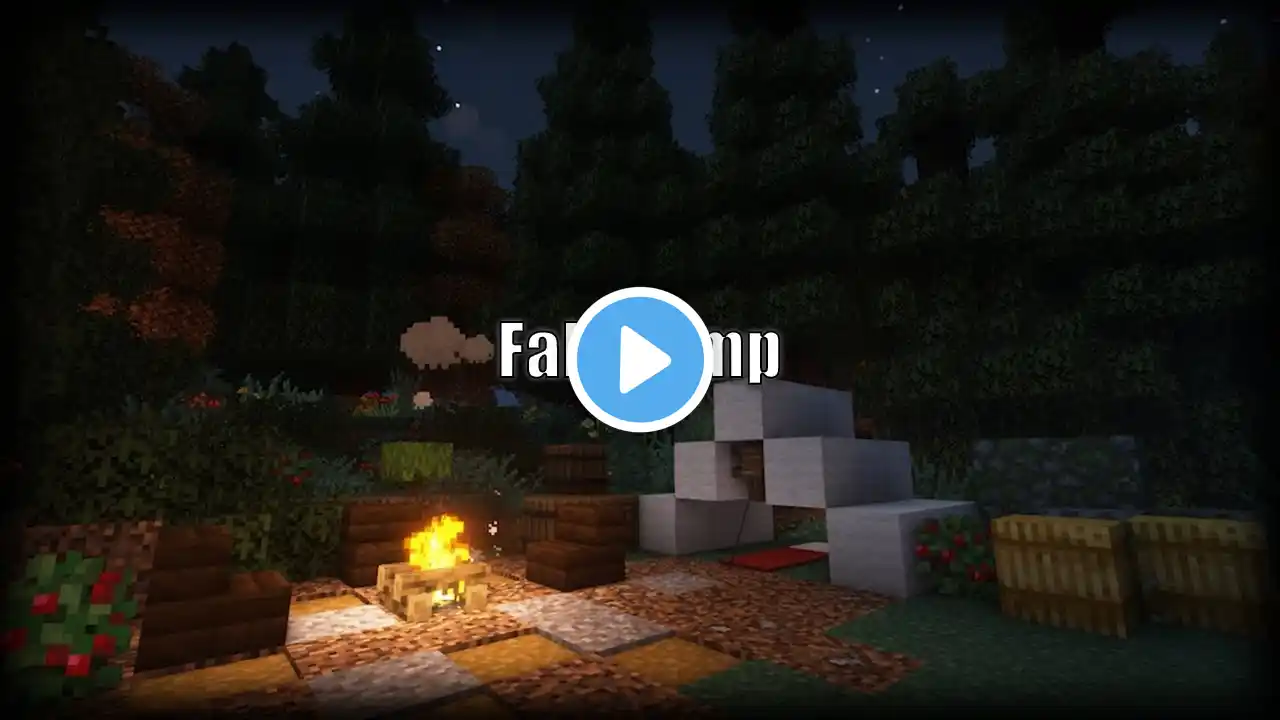 Minecraft Relaxing Fall Camp w/c418 Music box | 1 hour