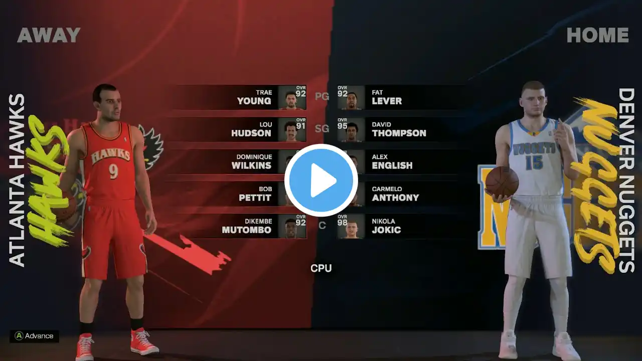 NBA 2K25 - Atlanta Hawks @ Denver Nuggets - All-Time Teams Season