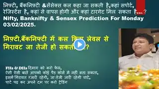 निफ़्टी,बैंकनिफ्टी में कल किस लेवल से गिरावट/तेजी हो सकती है?Nifty & BankNifty Prediction for Monday