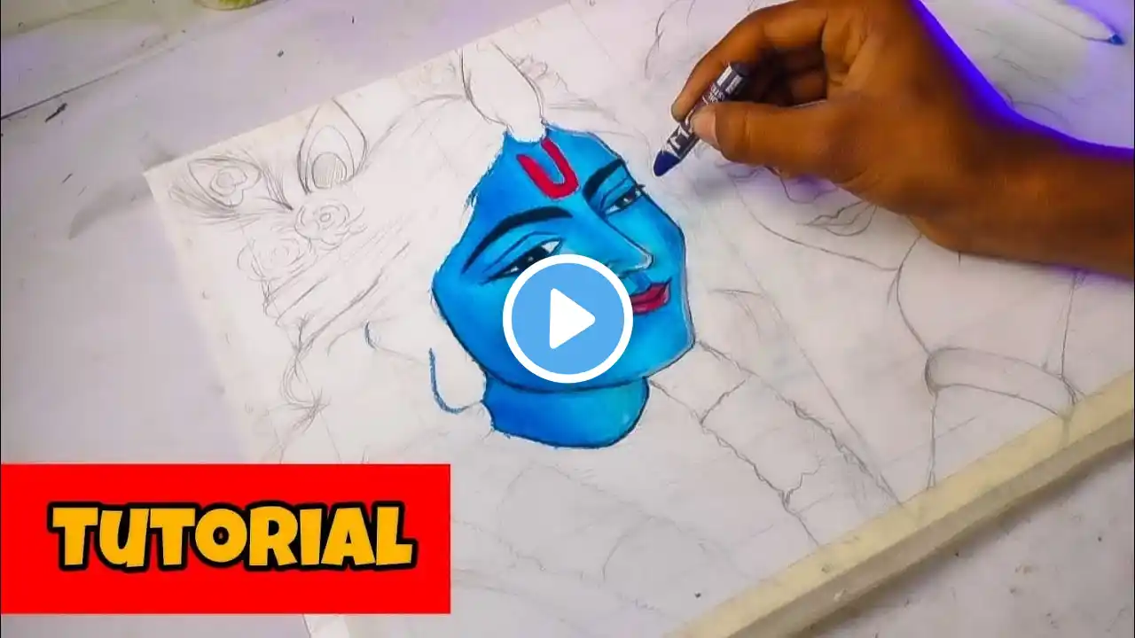 Radha Krishna Playing Holi Drawing, Holi Special Drawing ❤️ Colouring tutorial