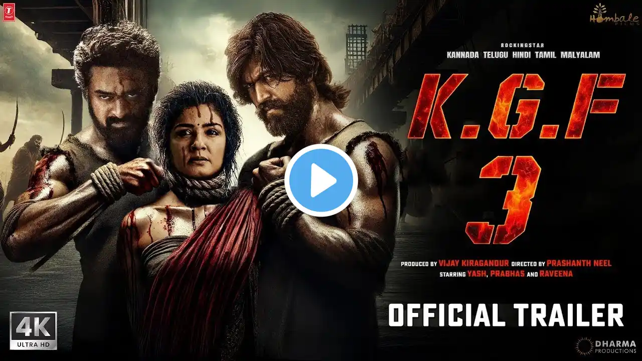 K.G.F: Chapter 3 - Hindi Trailer | Rocking Star Yash | Prabhas | Prashanth Neel | New Trailer 2025