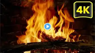 Crackling Fire 4K - Fireplace for TV - Burning Fireplace Sounds for Relaxing