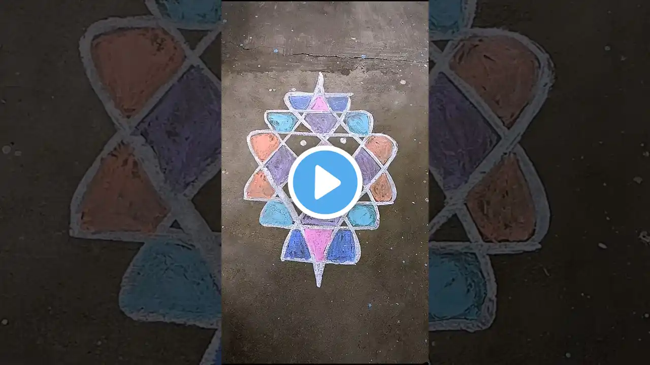 Easy Rangoli with dots / simple kolam #shorts #muggulu #kolam #rangoli #trendingshorts #viralshorts