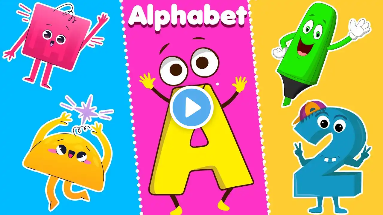 Best Learn ABC Phonics Shapes Numbers Colors | Preschool Learning Videos For 3 Year Olds #004