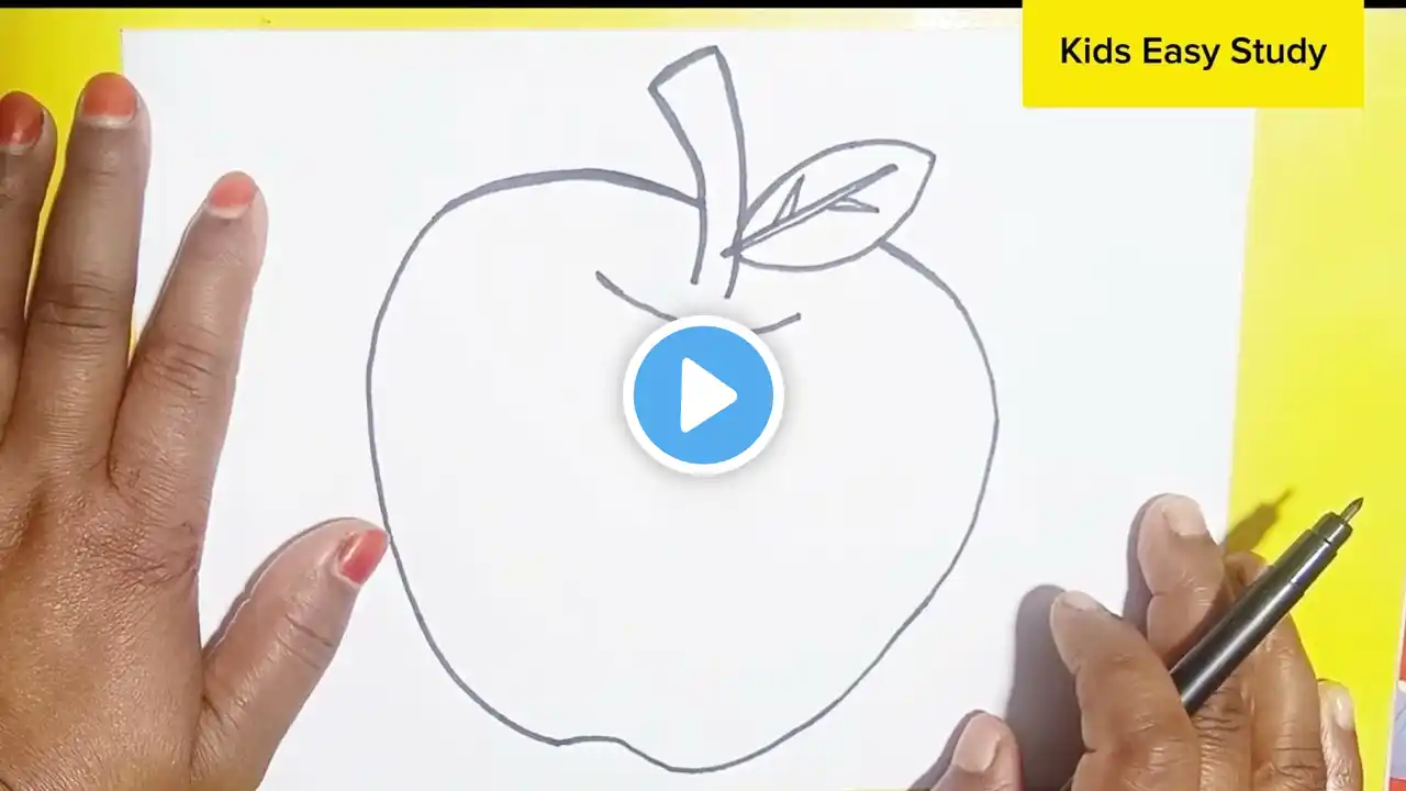 How to draw Apple step by step/ Apple drawing easy/apple drawing