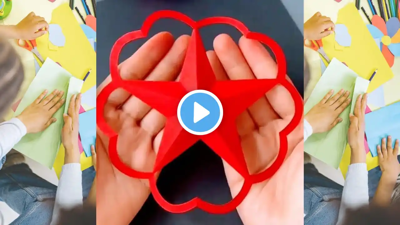 **"Wow! A Simple Paper Fold Turns Into a Star ✨ | DIY Paper Cutting Craft"**