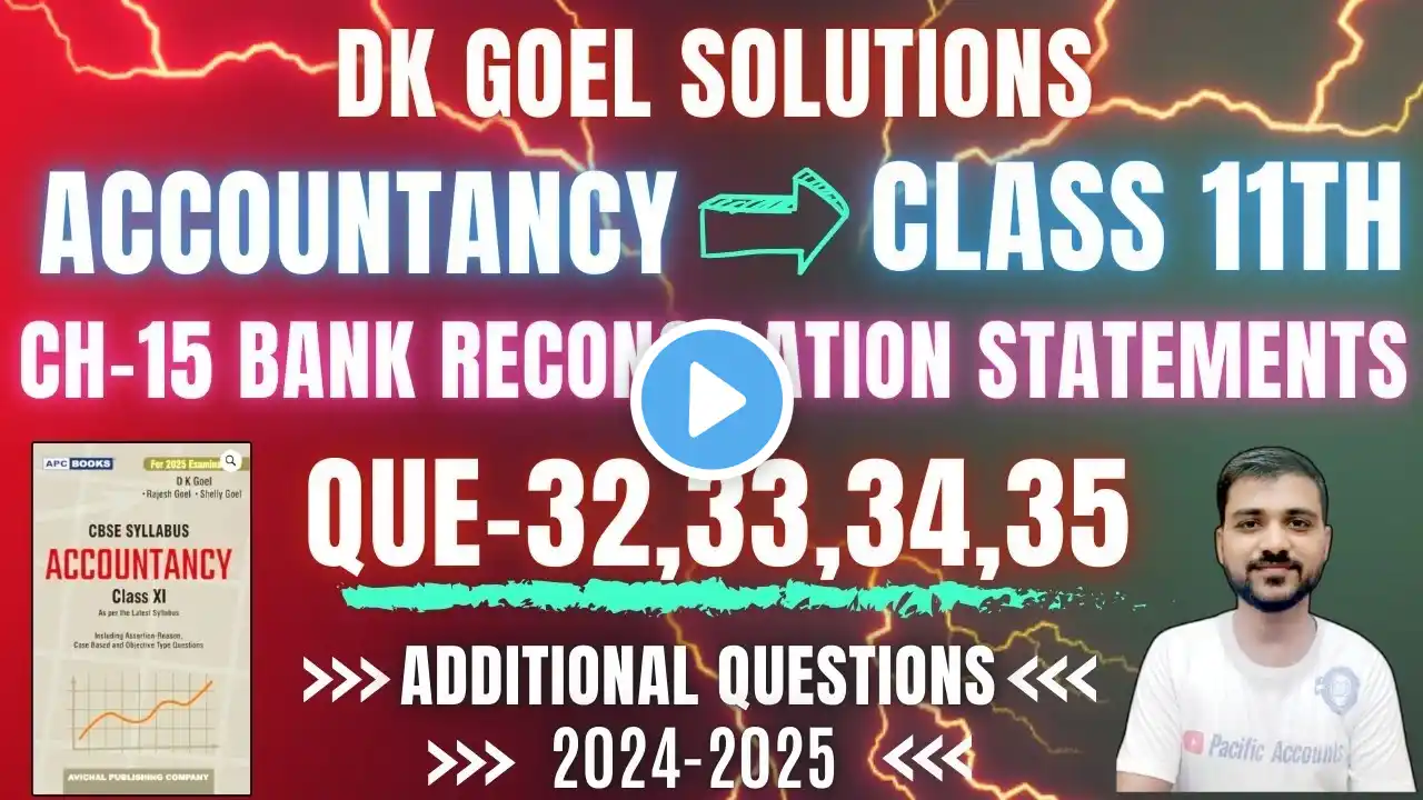 BRS | BANK RECONCILIATION STATEMENT | CLASS 11 | ACCOUNTS | ADDITIONAL QUESTIONS|CH 15|Q-32,33,34,35