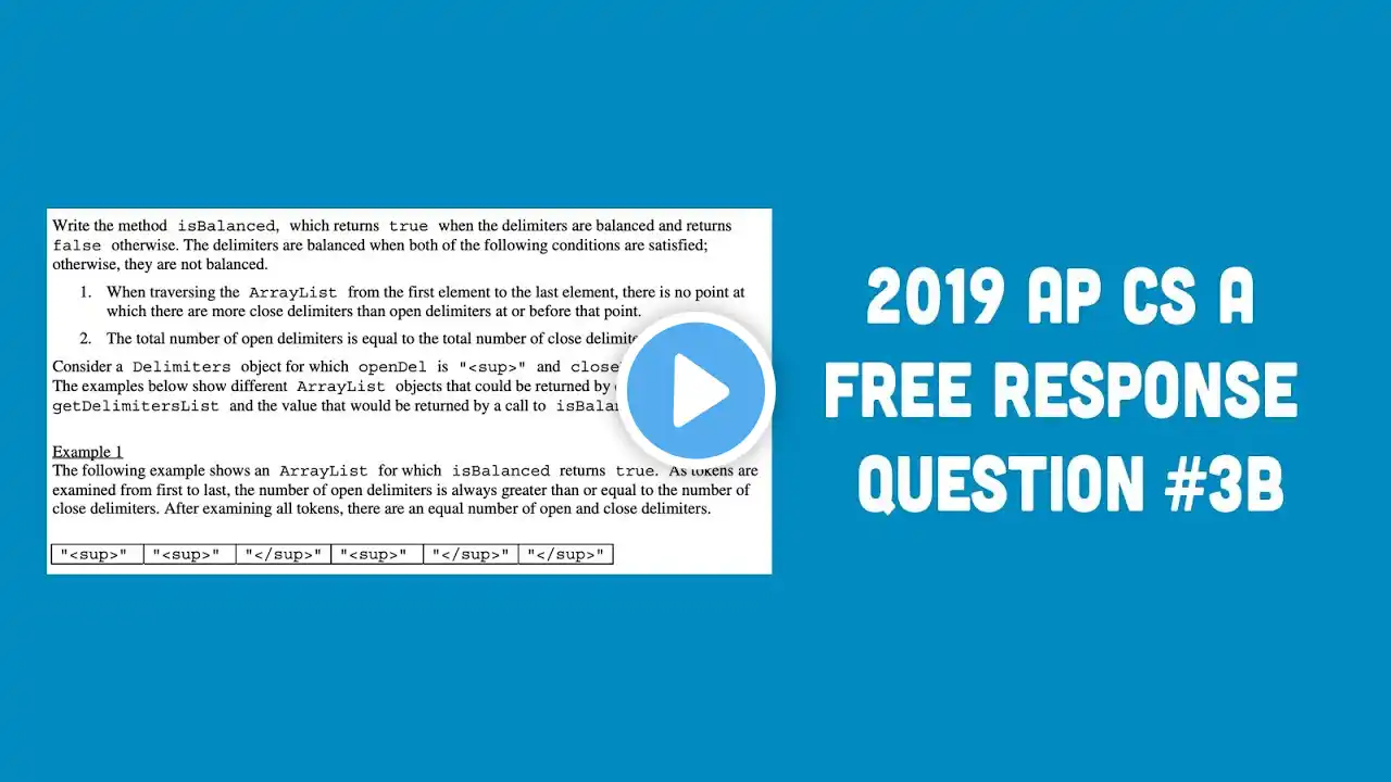 2019 AP Computer Science A FRQ #3B