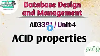 ACID properties in Database design and management tamil||AD3391||DDM||Anna University.