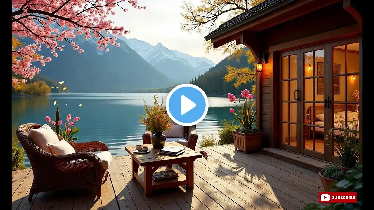 Lakeside Cafe Jazz | Relaxing Jazz With Nature Therapy For Relaxed & Positive Mood