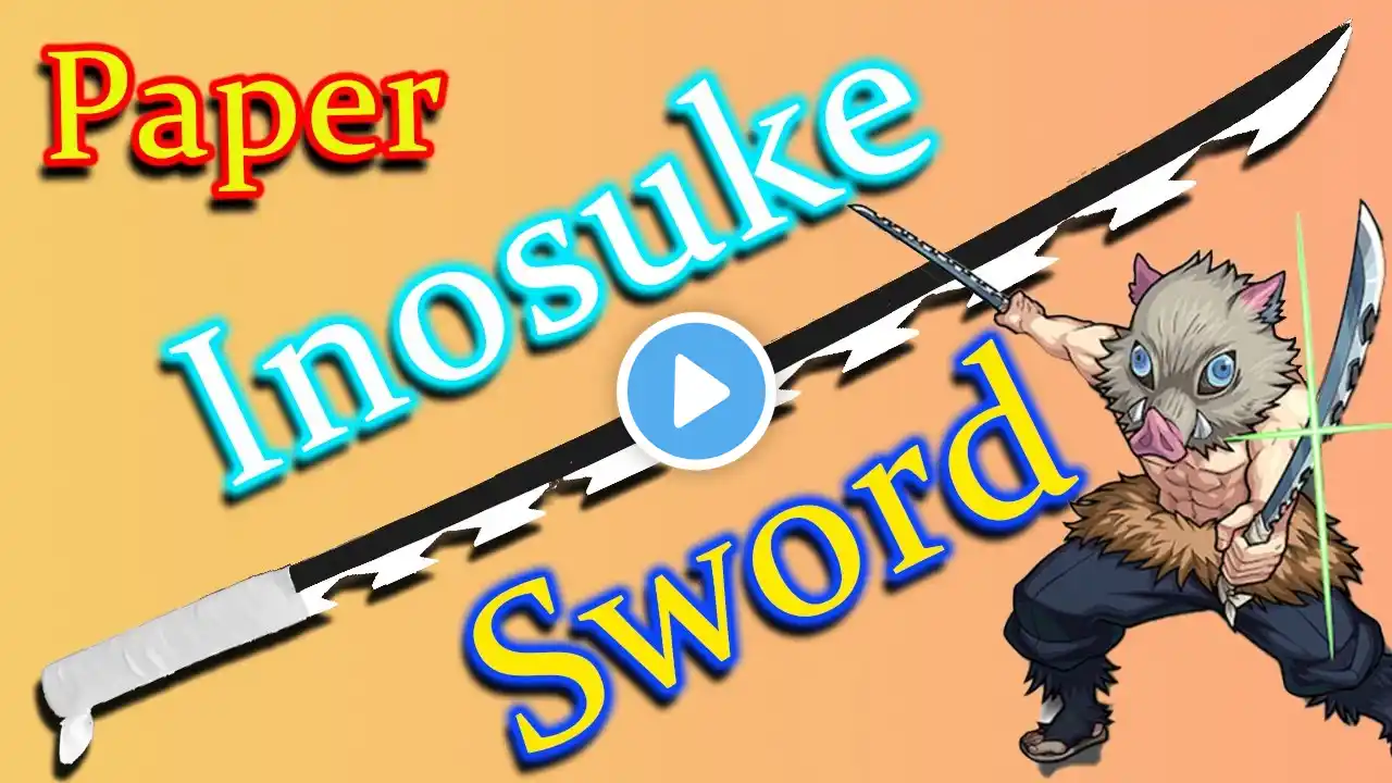 How to Make a Demon Slayer Inosuke Hashibira Sword (Paper Weapons Easy)