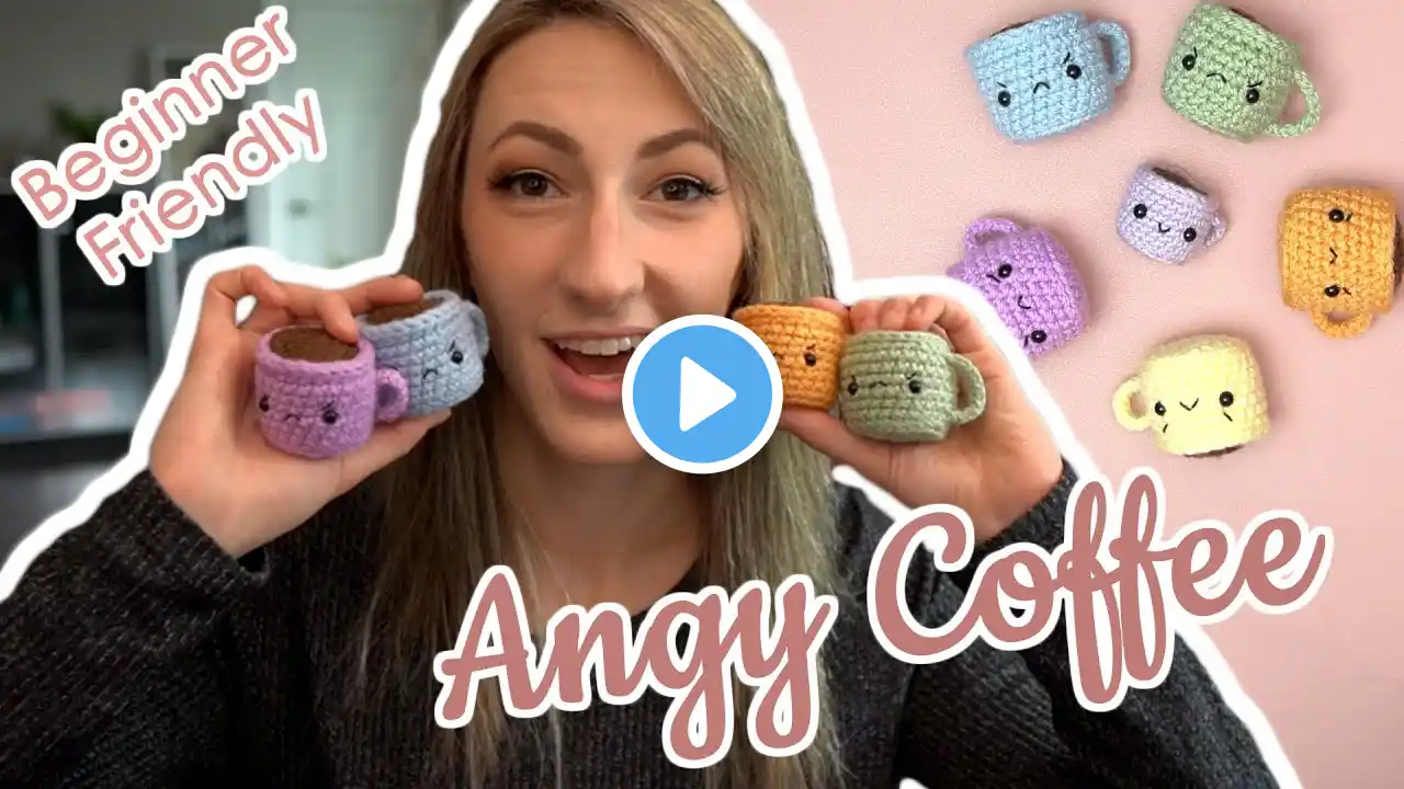 Upset/Angy Coffee Crochet Tutorial! BEGINNER FRIENDLY!