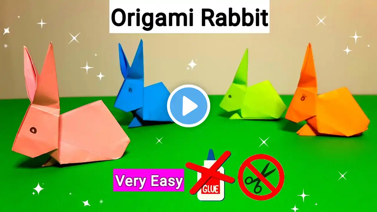 Easy Origami Rabbit | How to Make Paper Rabbit Step by Step | Origami Rabbit | No glue, No scissors