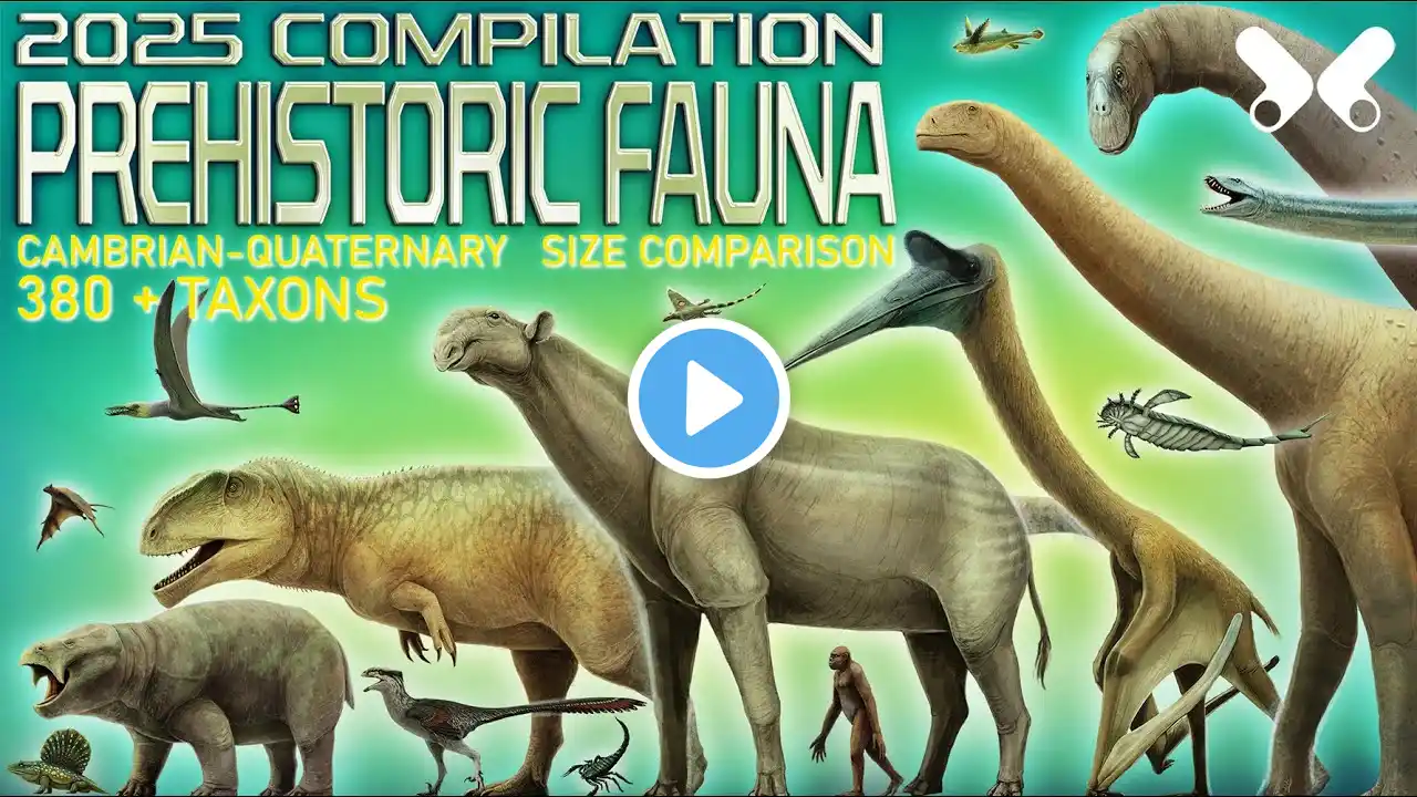 Prehistoric Animals size comparison. 2025 COMPILATION. Cambrian - Quaternary