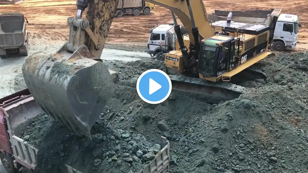 Caterpillar 385C Excavator Loading Mercedes & MAN Trucks - Sotiriadis/Labrianidis Mining Works