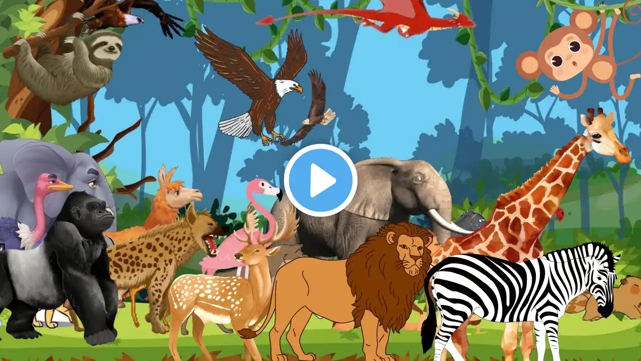 🎶 Safari Wild Animals Sounds | ABC Animals | Learn ABC Animal Sounds For Kids 🦁🐘