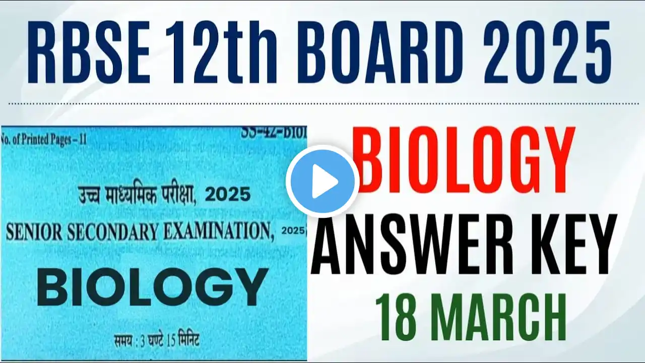 rbse board 12th biology paper solution 2025, class 12 rbse board exam 2025 biology paper answer key