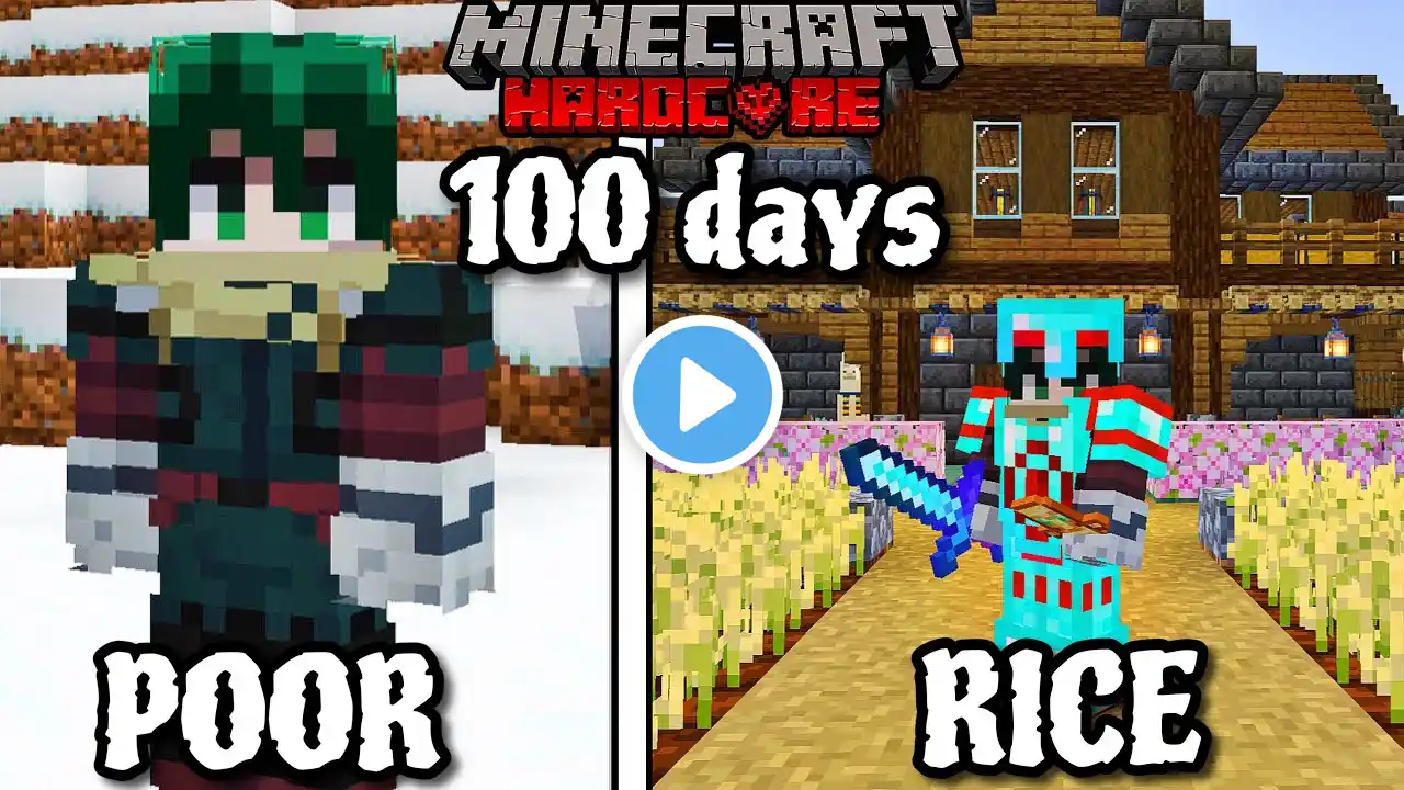 100 days survival in minecraft hardcore snow only world😍