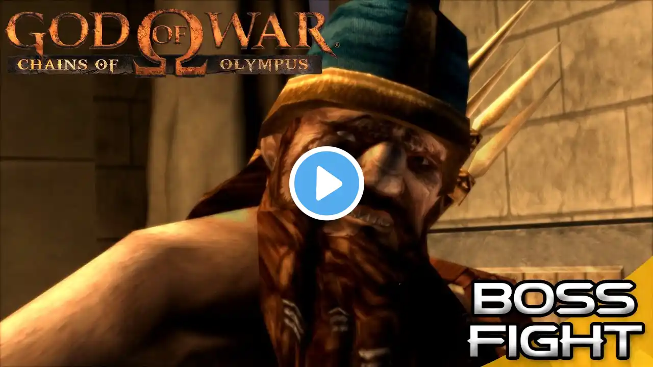 God of War Chains of Olympus - Kratos vs The Persian King Boss Fight (1080p 60fps)