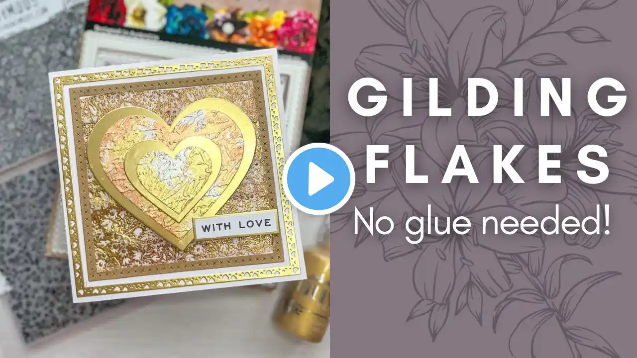 Gilding flakes with NO tacky glue needed #papercraft #cards #gildingflakes