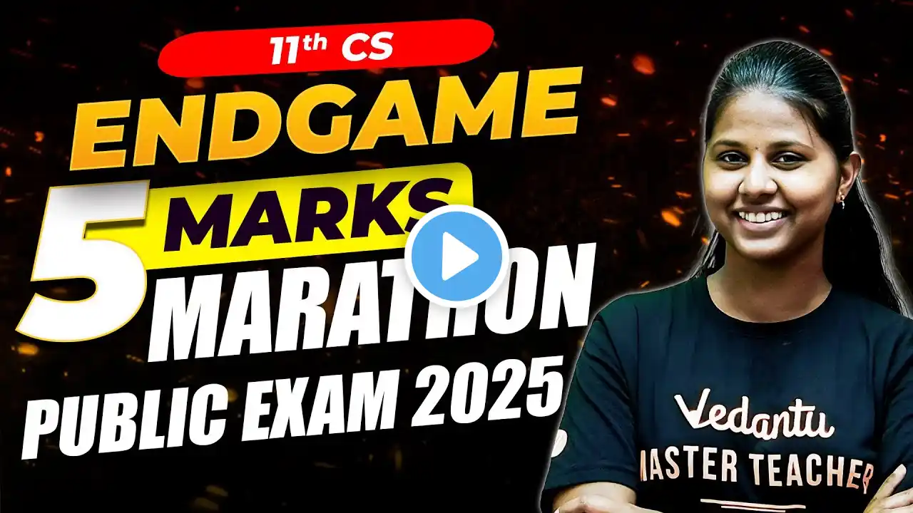 11th Computer Science | 5 Mark Marathon Public Exam 2025 | Janasruthi Ma'am