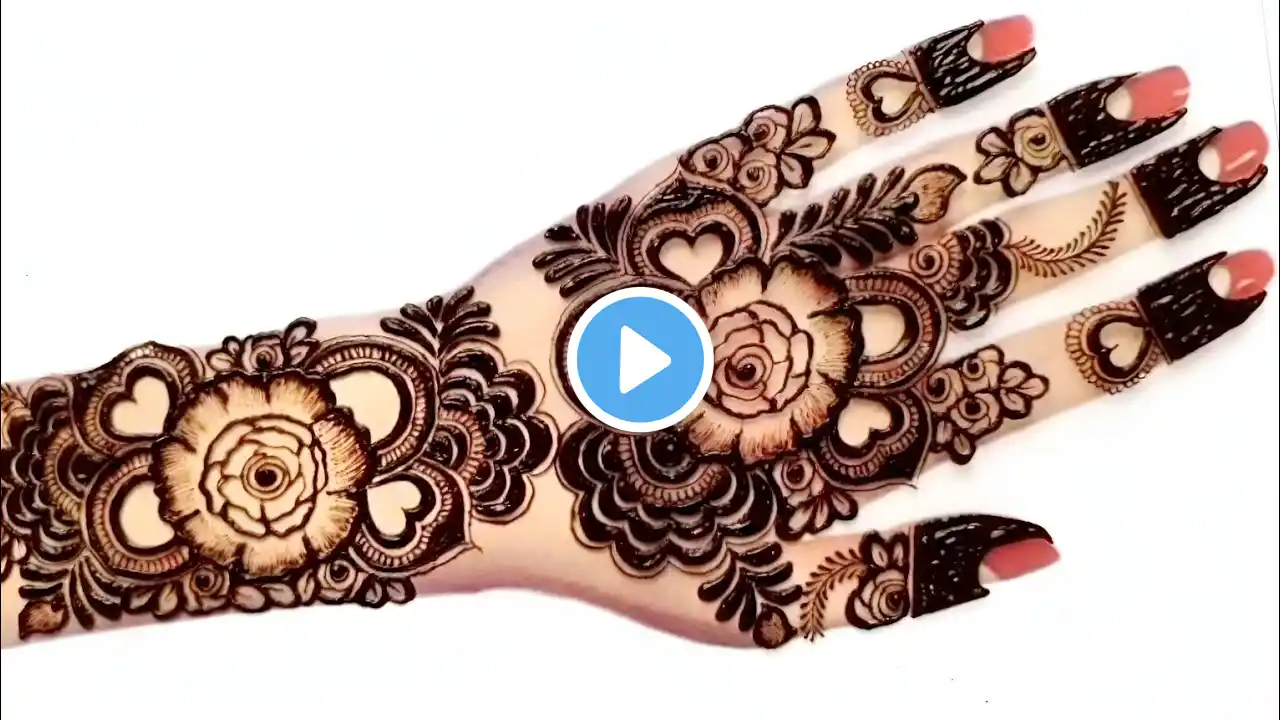DUBAI ROSE MEHNDI Design for Hands/ Beautiful RAMADAN Mehndi Design Tutorial