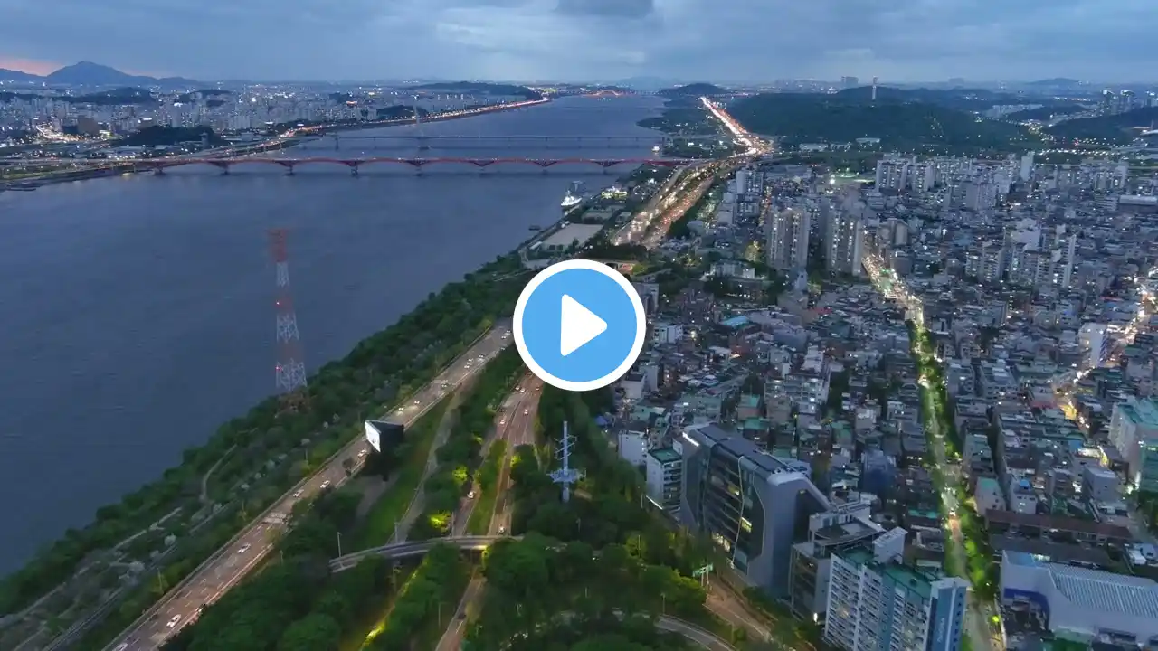 드론으로 보는 서울 야경 2 서울 마포구 합정동, 망원한강공원, 강변북로 일대 드론 영상 소스 MAX 0006