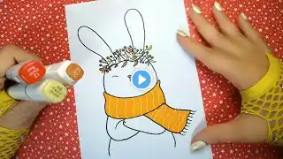 💗كيفية رسم وتلوين أرنب عيد الميلاد (رسم عيد الميلاد لطيف)