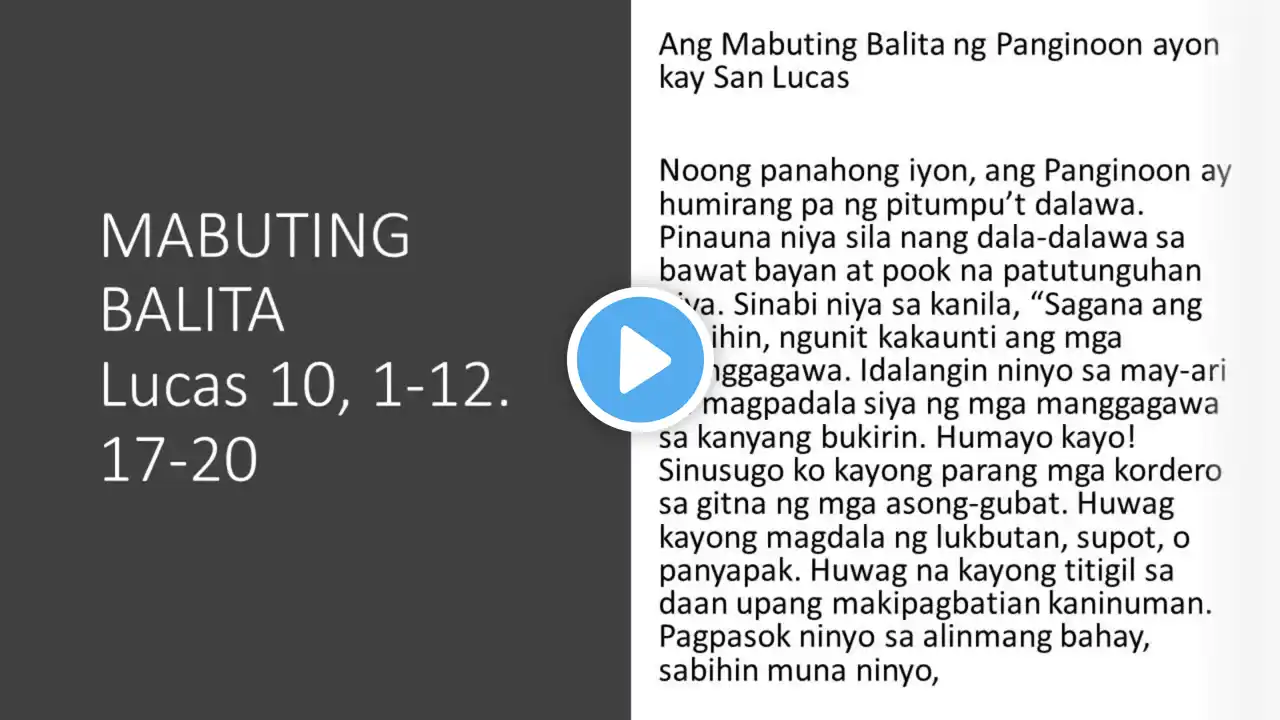 Mga Pagbasa para sa July 2, 2022 Tagalog Bible Reading