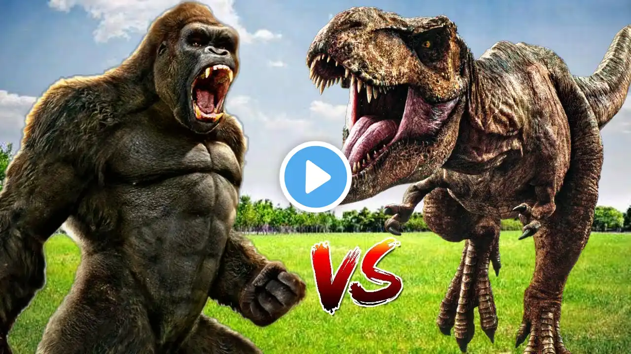 Kong vs T-rex Fight With SHINCHAN vs CHOP Epic Battle