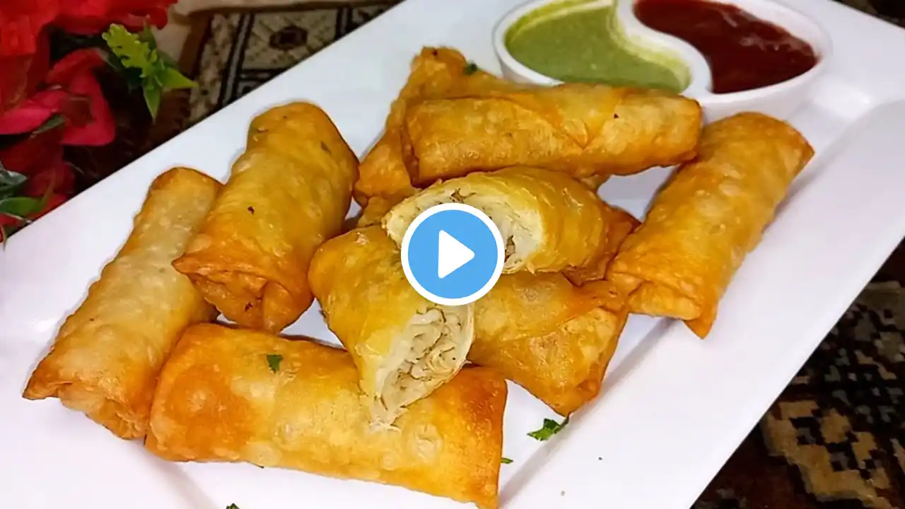 Chicken Vegetable Spring Rolls Recipe I Make And Freeze Snack I Snack Recipe I New Recipes 2024