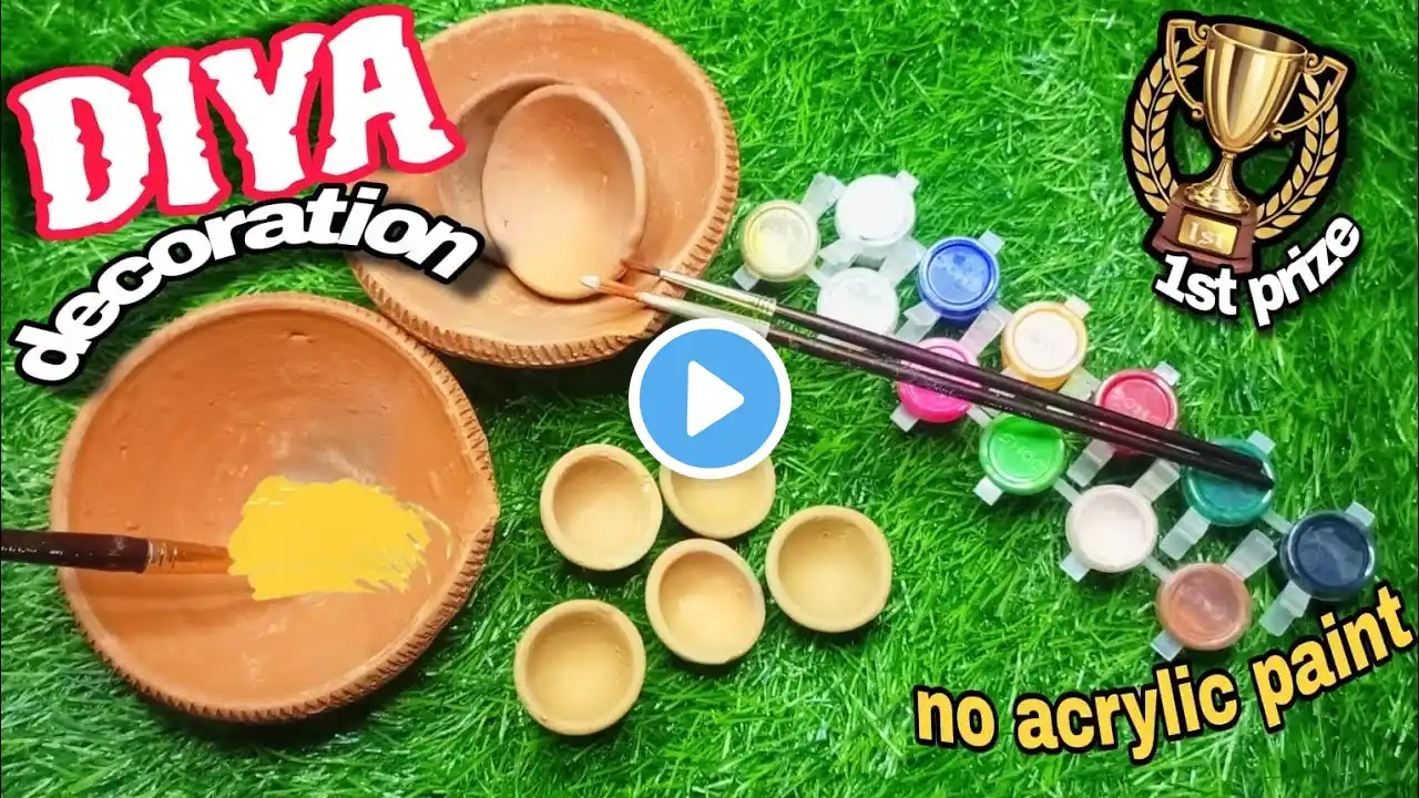 Get Ready for AMAZING Diya Decoration Idea for school competition!! 🪔🪔| How to decorate diya easy