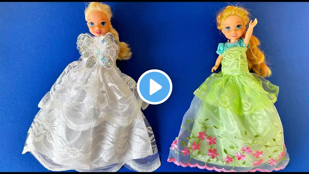 Elsa and Anna toddlers fashion contest with Barbie