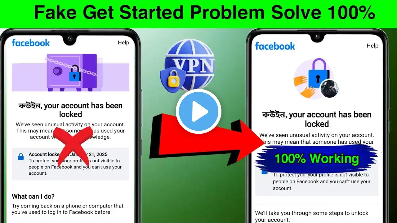 Fb Fake Get Started Problem Solved New Video Your Account has been locked Facebook in 2025