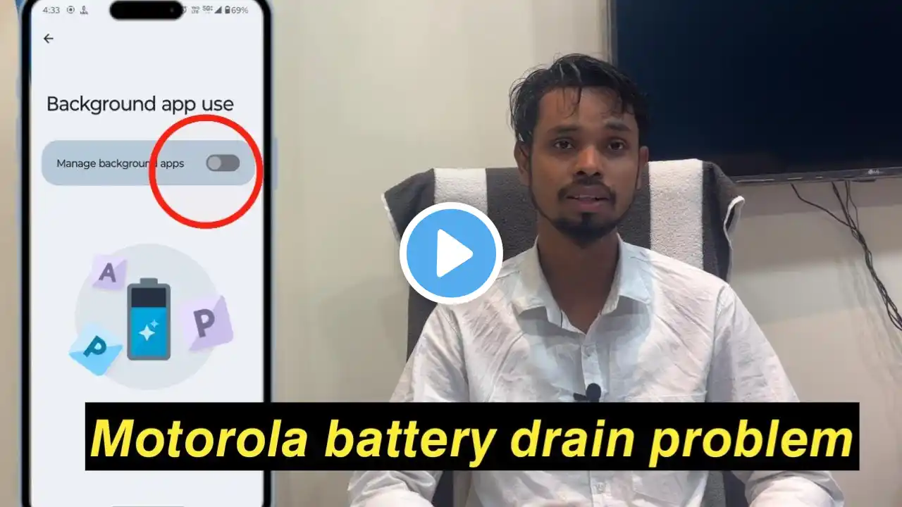 Battery drain problem in motorola / background app use setting
