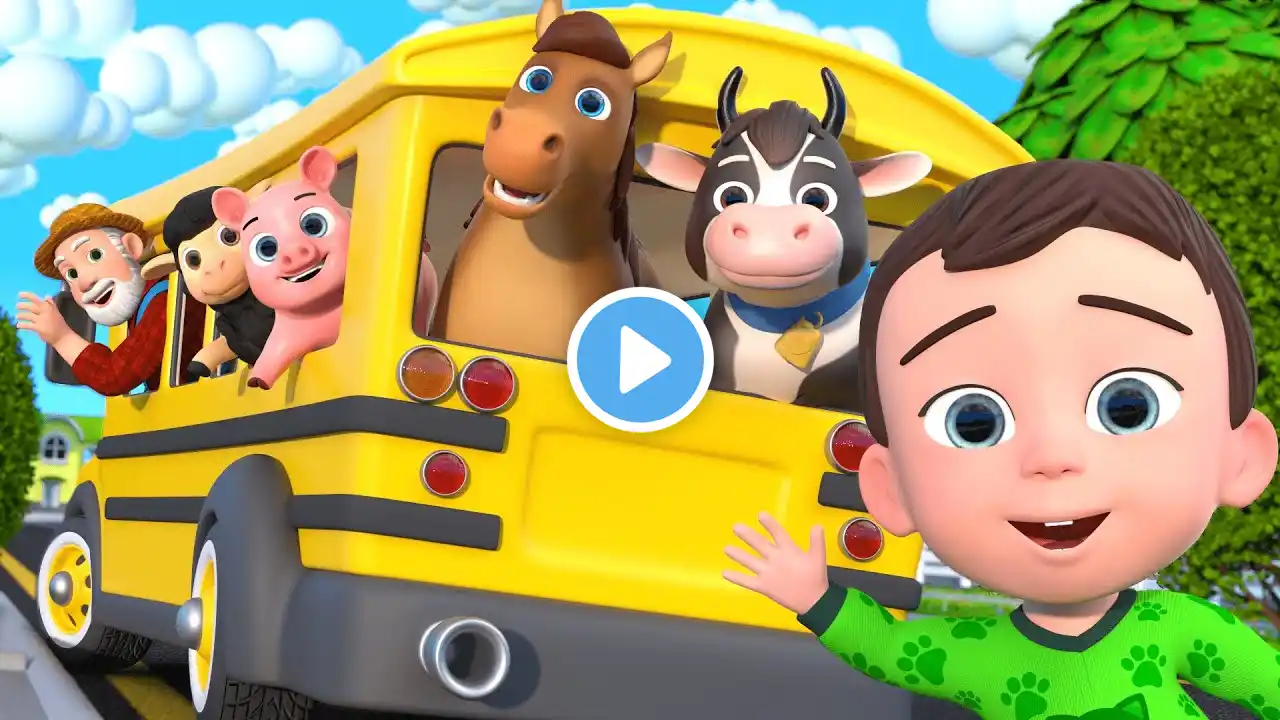 Wheels On The Bus🚍🐮 | Farm Animals Song +More Newborn Nursery Rhymes & Kids Songs