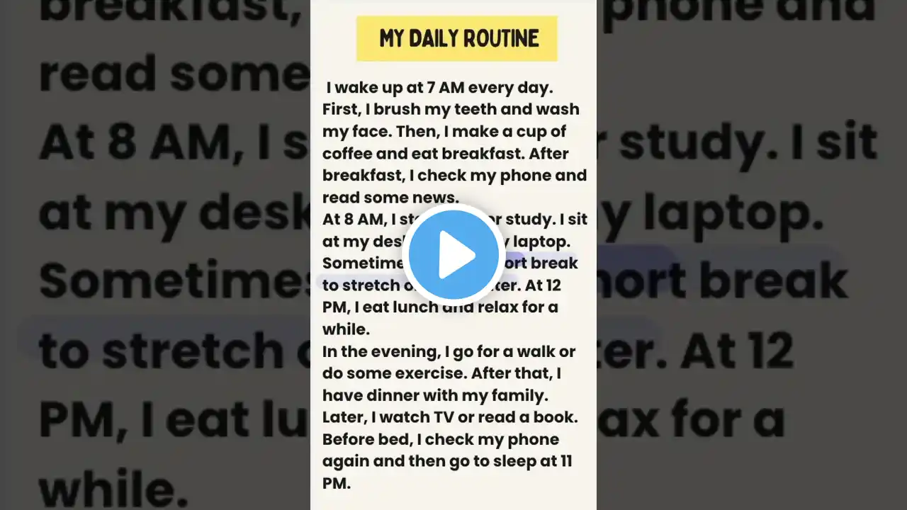 My Daily Routine | Learning English | #begginers #english #listenenglish