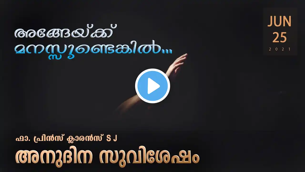 Whatever You Want, Lord! | June 25 | Daily Gospel Reflection I Malayalam Talk I Fr. Prince Clarence