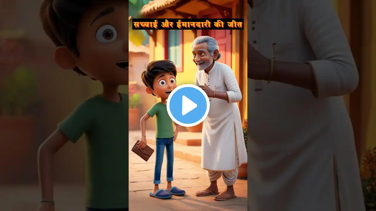 Sacchai aur Imandari ki Jeet 🙏🏻🎁 #shorts #cartoon #ytshorts #motivation