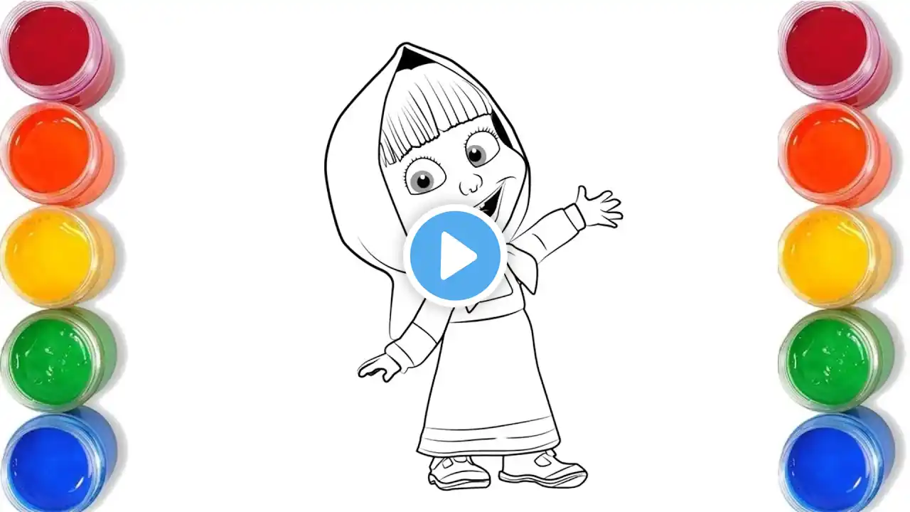 Masha and the Bear | Colour draw and paint | Colourfull Creations