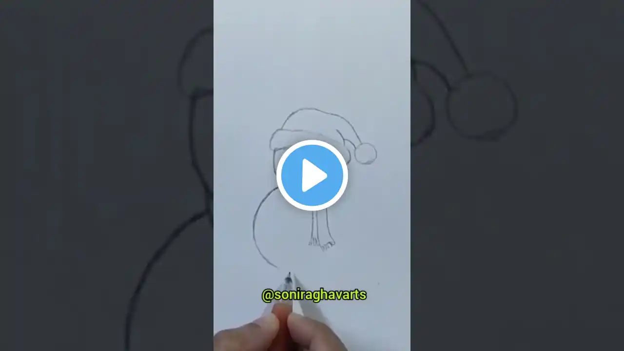 snowman drawing easy | Easy snowman drawing #snowman #cute #drawing #satisfying #shorts #ytshorts