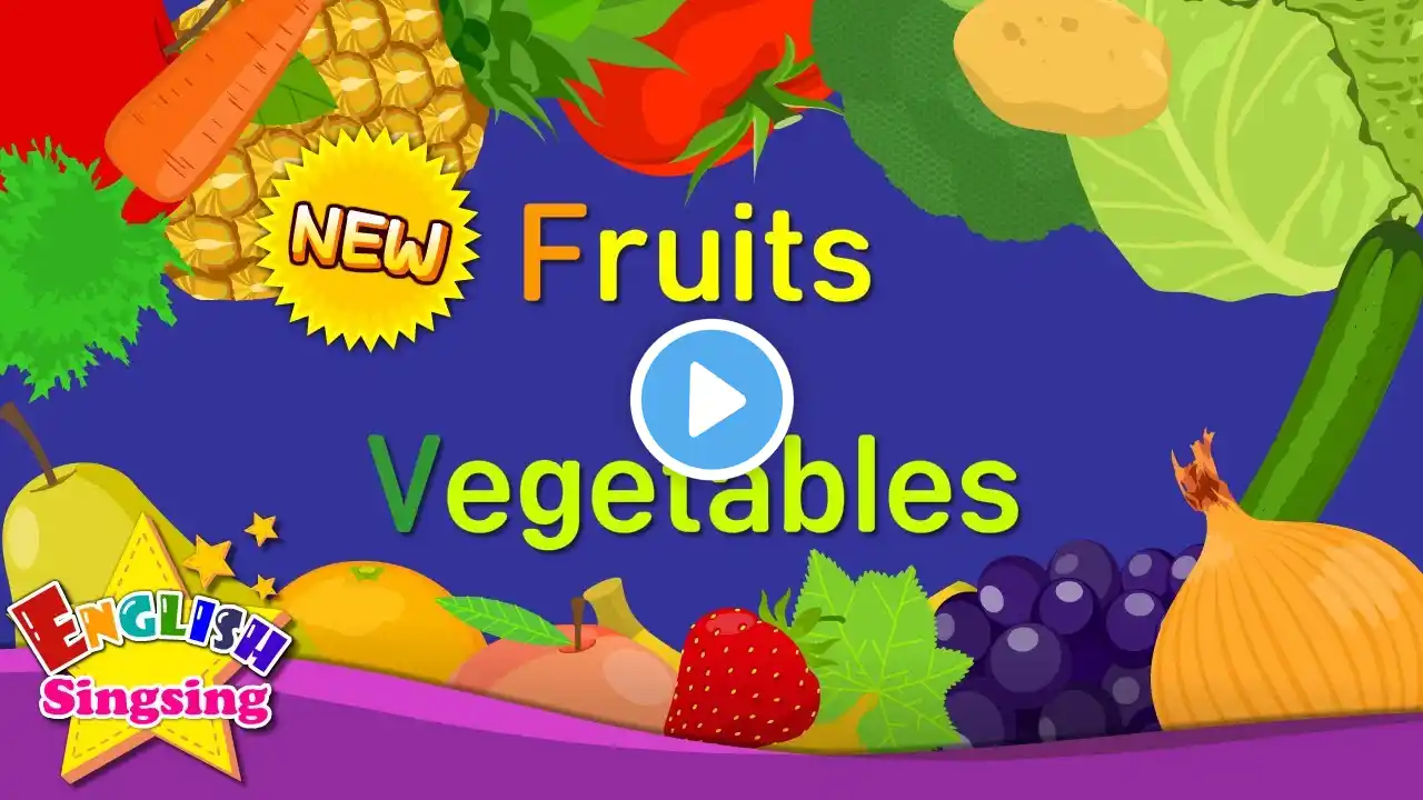 Kids vocabulary - [NEW] Fruits & Vegetables - Learn English for kids - English educational video