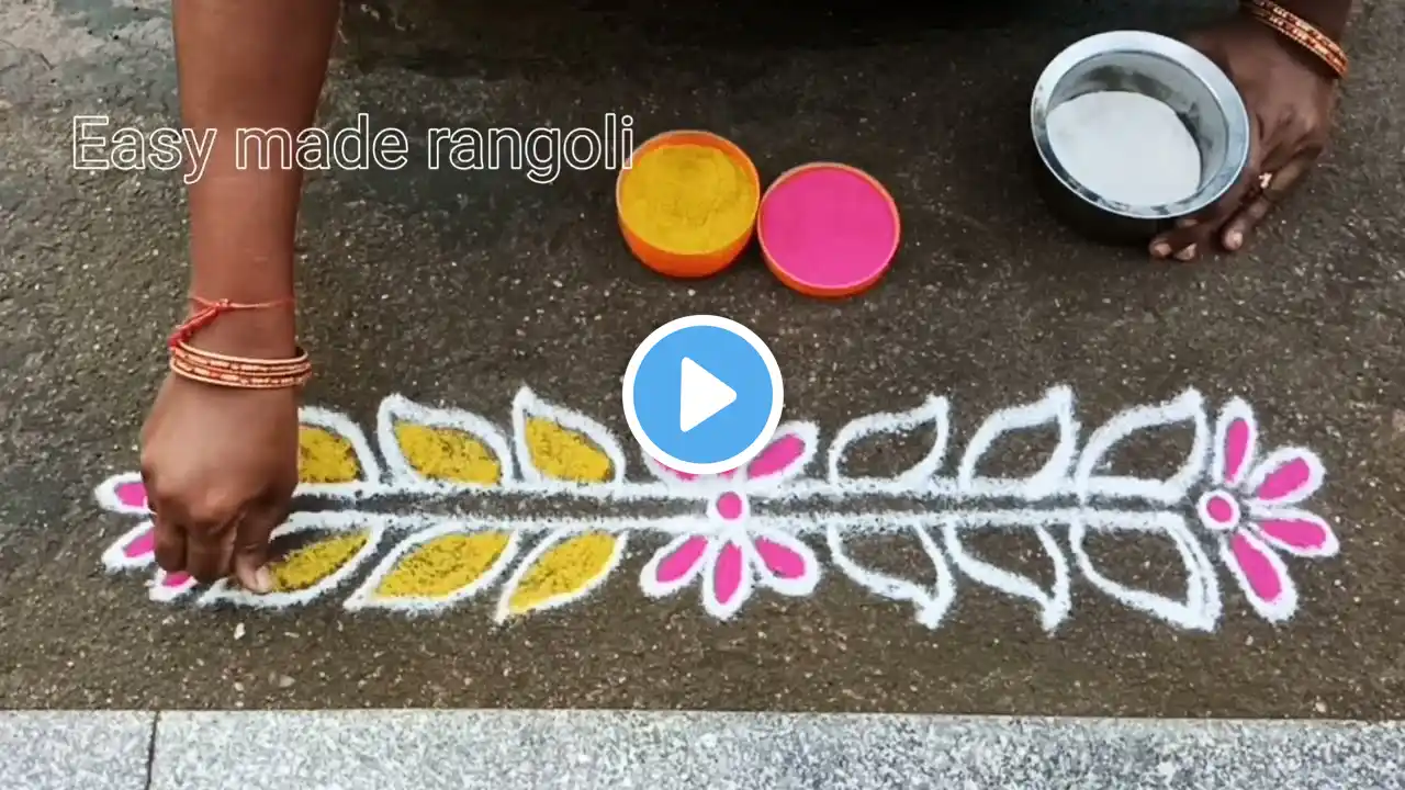 Easy daily border rangoli designs/sideborder muggulu/kolams#new#beautiful@easymaderangolicreations