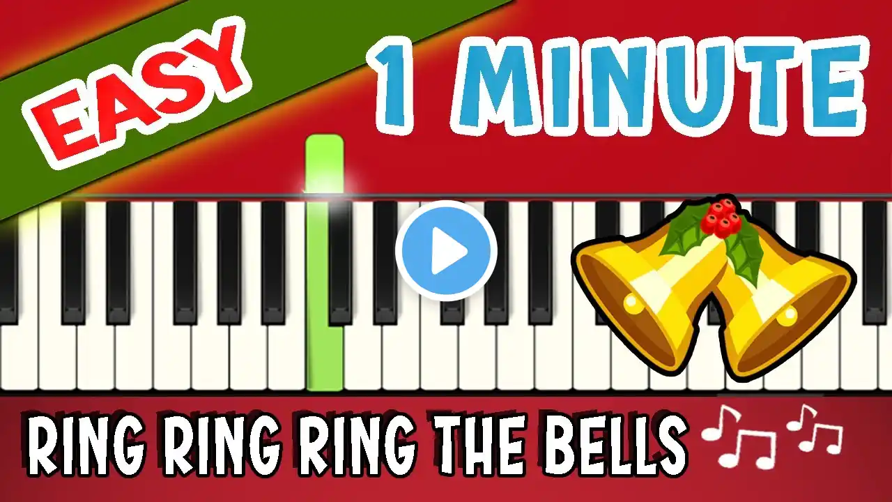 VERY SLOW EASY PIANO TUTORIAL - RING RING RING THE BELLS - for BEGINNERS - CHRISTMAS XMAS TUTORIAL