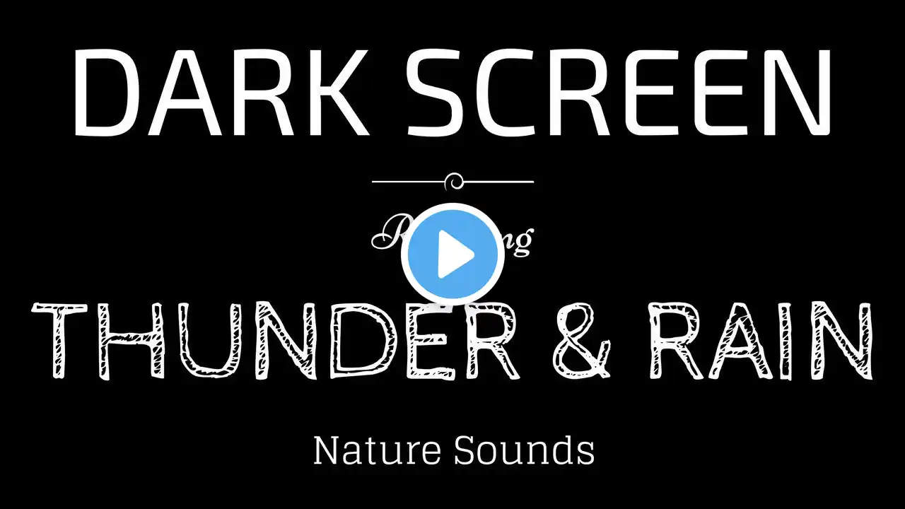 Rain Sounds for Sleeping Black Screen | Distant Thunder for Deep Sleep